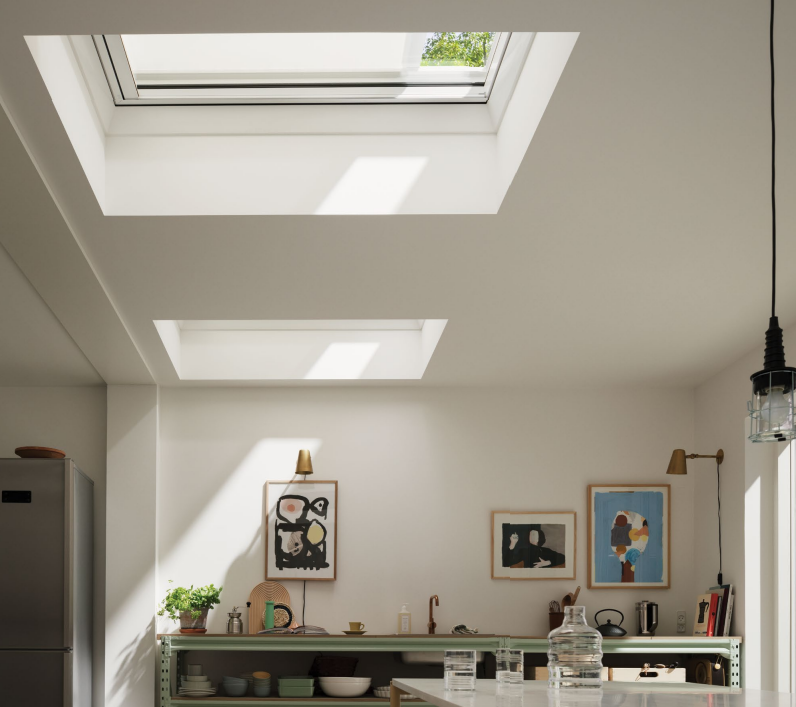 New velux roof window installations in a conservatory extension